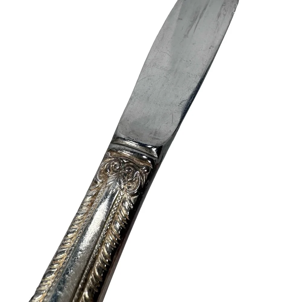 Reed & Barton Old London Silverplate Serrated Steak Knives Lot 11 Vintage 9.25